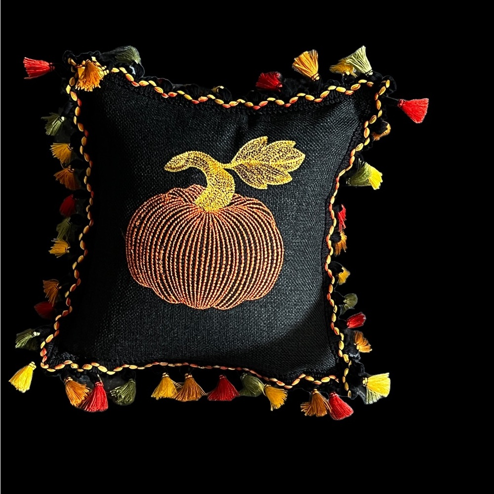 Cute Fall Pillow with Pumpkin